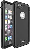 CellEver Waterproof Case for iPhone 6s Plus/iPhone 6 Plus, 5.5-Inch, Waterproof IP68 Certified Shockproof Sandproof Snowproof Dirtproof Full Body Sealed Protective Cover KZ-C (Black)