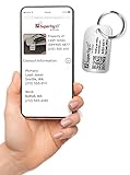 Dynotag® Sentry Series Solid Metal Web Enabled Keychain & Property Smart ID Tag + Keyring w. DynoIQ™ & Lifetime Recovery Service (Frost Silver)