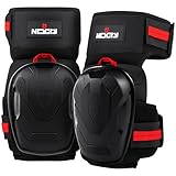 NoCry Professional Gel Knee Pads for Work — Heavy Duty Anti-Slip Cap, Extra Dual-Layer Foam and Cushion, Reinforced Adjustable Non-Slip Straps, Built-in Hangand Pull Loops, Fits Men Women, Black