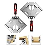 WETOLS Corner Clamp 2pcs 90 Degree Right Angle Clamp with Adjustable Aluminum Alloy Swing Jaw, Single Handle Clamps for Woodworking, Photo Framing, Gifts for Men Dad