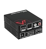HDMI Audio Extractor Converter, 4K@60Hz HDMI to Toslink SPDIF + RCA(L/R) Stereo Analog Out, Audio EDID Management, HDR10, HDCP 2.2, 18Gbps Bandwidth, AV Access HDMI 2.0 Audio Splitter