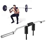 BotaBay 7ft Safety Squat Bar with Shoulder and Arm Pads Fitness 1000LBS Olympic Safety Squat Bar Fitness Squat Olympic Bar 700lbs Safety Squat Bar Removable Attachment for Weight Lifting Home(Bar)