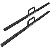 Valor Fitness OB-FW Farmers Carry Handles Strongman Equipment 60' Farmers Walk Pair Total Body Workout, Black, Olympic