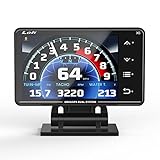 Lufi Xs Obd2 Gauge Display, GPS Speedometer,car inclinometer, Boost Gauge, RPM Meter, Multifunction Heads up Display Cluster