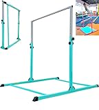 PreGymnastic Updated Gymnastics Bar-No Wobble Gymnastic Bar for Kids Ages 3-12, Weight Limit 300 lbs, Gymnastics Kip Bar, Gymnastics Equipment for Kids, Gymnastic Bar Adjustable Height