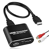 avedio links 4K@60Hz HDMI Audio Extractor, HDMI to HDMI + Optical Toslink SPDIF + 3.5mm AUX Stereo Audio Out, HDMI Audio Converter Adapter Splitter Support HDCP1.4 Full HD 1080P 3D