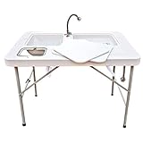 Coldcreek Outfitters Outdoor Washing Table, Faucet and Portable Sink, Portable, Foldable Table, Camping Table, Outdoor Station Hose Hook up, Fish Cleaning, Multi use Table with Sink