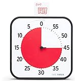 TIME TIMER 12 inch Visual Timer 60 Minute Kids Desk Countdown Clock with Dry Erase Activity Card, Also Magnetic for Classroom, Homeschooling Study Tool, Task Reminder, Home and Kitchen Timer
