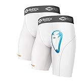 Shock Doctor (2 Pack Compression Shorts Briefs with Bio-Flex Protective Cup. Men’s/Youth Baseball, Hockey, Softball, Lacrosse, Football, Soccer etc.