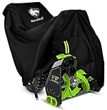 WardWolf Snow Blower Cover, Fit Most Electric Two Stage Snowblowers, 600D Heavy Duty Waterproof, Windproof, Sunproof with Air Vent, Reflective Stripe, and Adjustable Buckle Strap, Black
