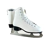 American Athletic Shoe Girl's Tricot Lined Ice Skates, White, 10 (51210)