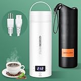 Travel Electric Kettle Portable Small Mini Tea Coffee Kettle Water Boiler, Water Heater with 4 Temperature Control,304 Stainless Steel with Auto Shut-Off & Boil Dry Protection, BPA-Free (White)