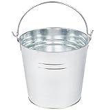 American Metalcraft PTUB87 Natural Galvanized Steel Pail with Handle, 1.16-Gallon, 8' Diameter, Silver