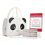 drizzle Travel American Mahjong Set Mini 20mm - 166 White Tiles Includes Jokers 0.8' White Melamine Material - with Racks Instructions and Pink Panda Bag 2.20 Pounds