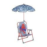 Idea Nuova Kids Outdoor Beach Chair with Umbrella, Spiderman