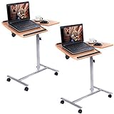 New 2pcs x Adjustable Laptop Notebook Desk Table Stand Holder Swivel Home Office Wheel #369