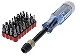 IDEAL Electrical 35-933 Quick Change Screwdriver Set – [Pack of 33 Pieces] 11.1 x 3.75 x 1.8 in, Interchangeable Screwdriver with Built-In Storage Container, E-Z Spin High Torques Rotating Flip Cap