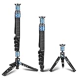 SIRUI P-325FS Monopod with Feet, 55' Carbon Fiber Monopod for Cameras, Professional Lightweight Travel Monopod, Max Load 22lbs, 360° Panorama, 5-Section, Quick Release Plate