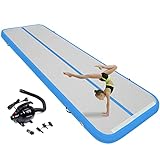 GYUEM Air Mat Tumble Track 10ft/13ft/16ft/20ft with Electric Air Pump, Inflatable Gymnastics Mat for Home, Best for Gymnastics, Cheerleading, Yoga - 3'3' Wide and 4' Thick, Tumbling Mat