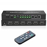 iArkPower 5 in 1 Out 4K@60Hz HDMI Switch Audio Extractor with Optical & 3.5mm Out, HDMI 2.0 Audio Splitter Support HDR 10, HDCP 2.2, 18Gbps, Dolby Vision Atmos, ARC, not eARC