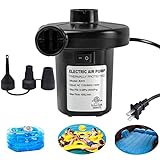 BOMPOW Electric Air Pump for Inflatables Air Mattress Pump Air Bed Pool Toy Raft Boat Quick Electric Pool Float Pump Black (AC Pump(130W))