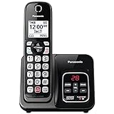 Panasonic Cordless Phone with Call Block and Answering Machine, Expandable System with 1 Handset - KX-TGD830M (Metallic Black)