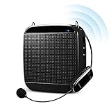 SHIDU Wireless Voice Amplifier for Teachers with Wireless and Wired Microphone Headse,18W Blutooth Portable Rechargeable PA System Speaker,Suitable for Teaching, Coaches and Instructors, conferences