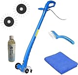 Grout Groovy! Electric Stand-up Lightweight Grout Cleaning Machine Bundle | Includes Machine, 3 Replacement Brushes/Scrubbers, 1 Grout Hand Brush, & 1 Microfiber Cloth