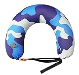 KKJ Inflatable Swimming Belt for Adults Kids Inflatable Swim Trainer Multifunctional Portable Waist Floatation Belt Travel Neck Pillow