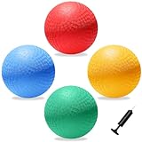 SPORTIC 8.5-inch Playground Ball, Pack of 4 Playground Balls with Air Pump, Bouncing Kickballs Dodge Balls for Kids & Adults, Fun Handball Game for Outdoor & Indoor Toys and Gifts