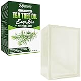 Tea Tree Oil Soap Bar for Face & Body, 4oz – Antifungal Antiseptic Natural Remedy Skin Cleanser – Pure Essential Oil Infused Skincare Cleansing Anti Fungal Bar Soap for Fungus, Ringworm, Acne