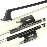D Z Strad Cello Bow - Model 505 - Carbon Fiber Bow with Ebony Fleur-de-Lis Frog Ful Size -4/4
