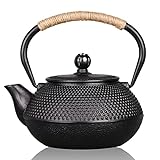 PARACITY Cast Iron Teapot Japanese Tetsubin Coated with Stainless Steel Infuser, Stovetop Tea Kettle for Boiling Hot Water Tea, Mothers Day Gifts from Daughter/ Son 23.5 Oz /700 Ml
