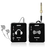 LEKATO MS-1 Wireless in-Ear Monitor System 2.4G Stereo Wireless IEM System with Transmitter Beltpack Receiver Automatic Pairing, for Studio, Band Rehearsal, Live Performance(Black)