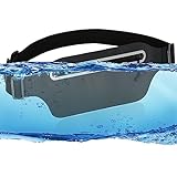 MOVOYEE Waterproof Fanny Pack for Swimming Boating Kayaking Snorkeling Beach Pool Water Sports Travel Hiking Cycling Running Belt Bag Women Men, Crossbody Phone Pouch iPhone Waist Pack Dry Bag Black
