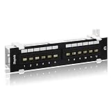 Rapink Patch Panel 12 Port Cat6 10G Support, Network Patch Panel UTP 10-Inch, Wallmount 1U Ethernet Patch Panel Punch Down Block for Cat6, Cat5e, Cat5 Cabling