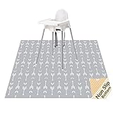 51' Splat Mat for Under High Chair/Arts/Crafts, WOMUMON Baby Washable Spill Mat Waterproof Anti-Slip Floor Splash Mat, Portable Play Mat and Table Cloth (Arrow, 51')
