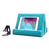 Tablet Stand Multi-Angle Tablet Pad Stand Lazy Holder Stand Soft Pad Stand Tablet Cushion Stand with Net Pocket & Phone Stands for Lap, Knee, Sofa and Bed Universal Phone Pad Stands(Light Blue)