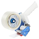 Packing Tape Dispenser Gun, POLONO Tape Gun with Clear Packing Tape for 3-Inch Paper Core Packing Tape, Lightweight Industrial Side Loading Tape Gun for Packing, Sealing, Storing, and Moving Boxes