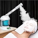 Facial Steamer - DENFANY Nano Ionic Face Steamer with Extendable 360° Rotating Arm - Portable Facial Steamer for Personal Care at Home or Salon (Blue)
