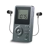 SEMIER Personal AM/FM Pocket Radio Portable, Walkman Radio with Digital Tuning LCD Display, Clock Time Setting, Support Micro SD Card, Rechargeable Battery and Stereo Earphone for Jogging, Walking