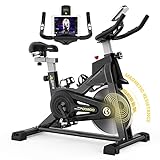 pooboo Indoor Cycling Bike with Magnetic Resistance Exercise Bikes Stationary,Silent Belt Drive with LCD Monitor & Comfortable Seat Cushion for Home Cardio Workout