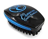 360 Sport Wave Brush 2.0 - Hard Flex Bristles - (Black Ice) - Wet Dry Technology - No Slip Rubber Grip Hairbrush by Crown Quality Products