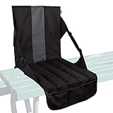 Big Hippo Portable Stadium Seat Cushion, Bleacher Cushion with Backrest, Lightweight Padded Seat for Outdoor Concerts and Sporting Events, Folded Stadium Seats with Mesh Pocket -Black