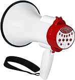 PlayRoute Megaphone Bullhorn | 30-Watt Bull Horn Speaker with Bluetooth Connection | Megaphone with Siren & Whistle Plus Voice Changer for Adults | Blow Horn Loud Speaker with Record & Play