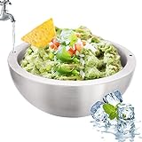 Dip Chiller Bowl - LARGE 30oz - Durable Stainless Steel - Ice COLD & Boiling HOT - Ice Chilled Serving Cooler Set For Beverages, Party, Bar, Salsa, Salad, Food (Stainless Steel 1-Pack, 30oz)