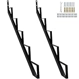Zwinz Steel Stair Stringer 5 Step, Metal Stair Stringers for Deck Height 42 inches, Steel Stair Step Riser for Outside Stairs (2Pack)