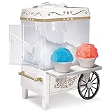 Nostalgia Snow Cone Shaved Ice Machine - Retro Table-Top Slushie Machine Makes 20 Icy Treats - Includes 2 Reusable Plastic Cups & Ice Scoop - Ice White