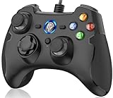 EasySMX Wired Gaming Controller,PC Game Controller Joystick with Dual-Vibration Turbo and Trigger Buttons for Windows PC/ PS3/ Android TV Box/Tesla(Black)