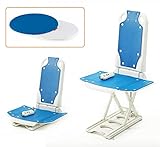 Helsevesen Bath Lift Chair with Transfer Board and Rotary Disk, Reclining Back Bath Lift for Elderly Adults - Bottom Non-Slip Suction Cups, Battery Operated Waterproof Remote Hand Control